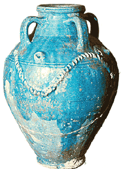 古いものです。ペルシャ 青釉手付壺 形と色の良い壺です 古いものです。ペルシャ 青釉手付壺 形と色の良い壺です ペルシャ